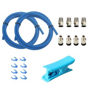 3D Printer Bowden Tube 2M, PTFE Tube Teflon Bowden Tubing with high Grade PC4-M6 & PC4-M10 Pneumatic Fittings,Tube Cutter, for 1.75mm Filament Ender 3/Ender 3 V2/Ender 3 Pro/CR 10 Series
