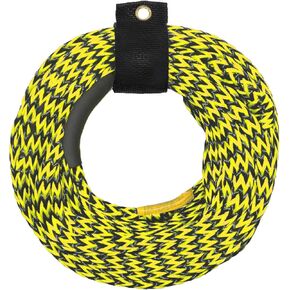 Boat Tow Rope for Tubing, 60FT Heavy Duty Tube Boating Thick Ropes with Floating Foam for Ski Float Water Skiing Wakeboard Towable Tube with Store Bag Yellow and Black