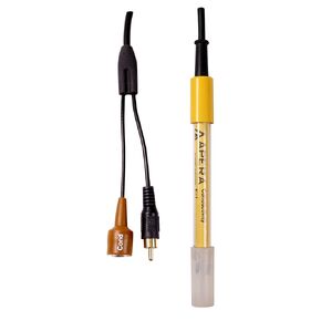 Apera Instruments, LLC-AI1309 2401T-F Glass Conductivity Electrode, with Built-in Temperature Sensor, BNC/RCA Connector