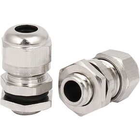 uxcell M8x1.25mm Hex Nut Relief Cord Grips Cable Glands Fixing Connectors Couplers 2pcs