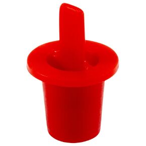 Caplugs ZCPT0Q1 Plastic Center Pull Tab Tapered Plug. CPT-0, PE-LD, Cap OD 0.38" Plug ID 0.269", Red (Pack of 100)