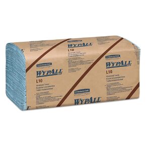 WypAll General Clean L10 Light Cleaning Towels (05120), Windshield Wipe, 2-PLY, Banded, Blue, 16 Packs / Case, 140 Wipes / Pack, 2,400 Sheets / Case