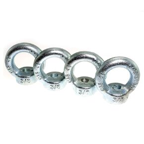 4pcs Carbon Steel Q235 Lifting Eye Nut 3/8"-16 Galvanized Iron