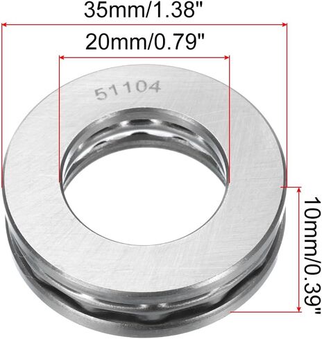 uxcell 4 Set 51102 Thrust Ball Bearings 15mm x 28mm x 9mm Plane Axial Ball Bearing Single Row Roller, Chrome Steel Good Performance (ABEC3) in Saudi Arabia