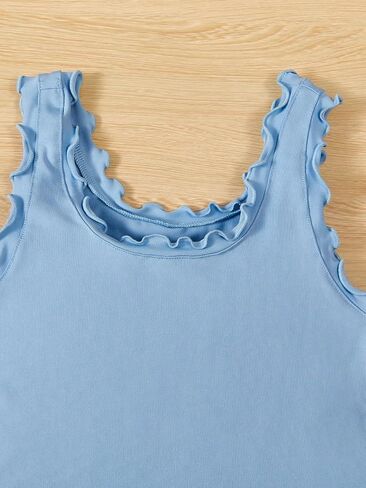 Milumia Girl's 3 Pack Ribbed Knit Tank Tops Set Scoop Neck Sleeveless Crop Tops Undershirts in Saudi Arabia
