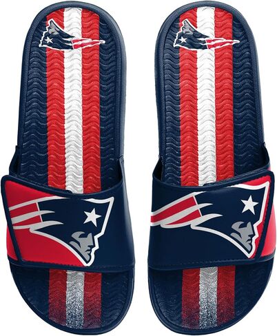 FOCO New England Patriots NFL Mens Team Stripe Gel Slide - L in Saudi Arabia