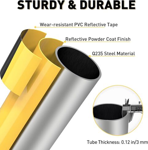 حاجز الأمان 36 بوصة، حاجز فولاذي متين، قطر 4.5 بوصة، حاجز وقوف السيارات، حاجز فولاذي 1 حزمة، حاجز وقوف السيارات متعدد الاستخدامات للأماكن الصناعية والتجارية والعامة in Kuwait