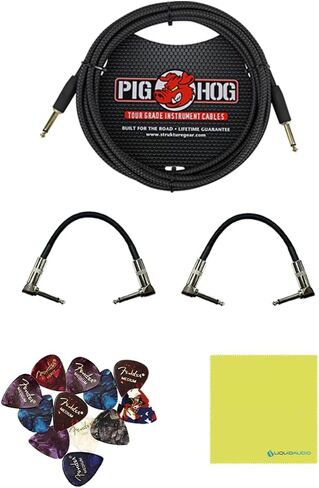 Boss RC-500 Loop Station Bundle w/ 2-Pack S6P48 Woven Right Angle Patch Cable, Pig Hog "Black Woven" Instrument Cable, 12-Pack Guitar Pick, 9V Power Adapter & Liquid Audio Polishing Cloth in Saudi Arabia