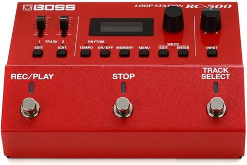 Boss RC-500 Loop Station Bundle w/ 2-Pack S6P48 Woven Right Angle Patch Cable, Pig Hog "Black Woven" Instrument Cable, 12-Pack Guitar Pick, 9V Power Adapter & Liquid Audio Polishing Cloth in Saudi Arabia
