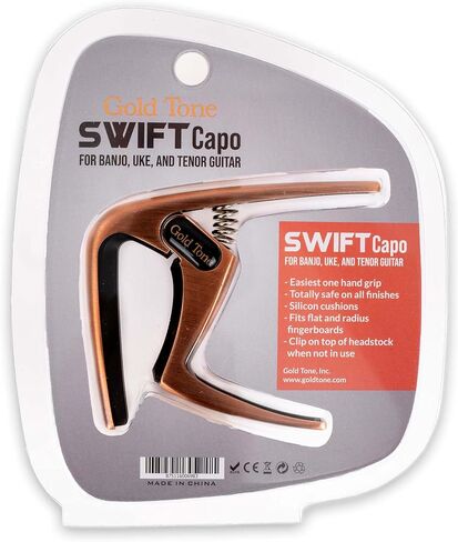 Gold Tone Swift Capo for Banjo, Ukulele, Mandolin, Tenor Guitar - Radiused or Flat (Black) in Saudi Arabia