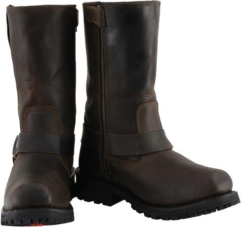 حذاء Milwaukee Leather MBM9062 للرجال كلاسيكي مقاس 11 بوصة باللون البني الداكن ومقدمة مربعة للدراجات النارية - 11 in Saudi Arabia