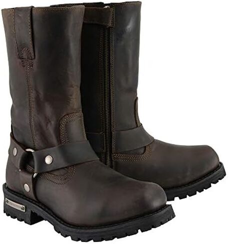 حذاء Milwaukee Leather MBM9062 للرجال كلاسيكي مقاس 11 بوصة باللون البني الداكن ومقدمة مربعة للدراجات النارية - 11 in Saudi Arabia