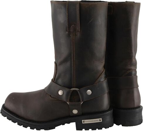 حذاء Milwaukee Leather MBM9062 للرجال كلاسيكي مقاس 11 بوصة باللون البني الداكن ومقدمة مربعة للدراجات النارية - 11 in Saudi Arabia
