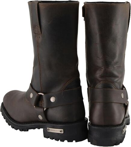 حذاء Milwaukee Leather MBM9062 للرجال كلاسيكي مقاس 11 بوصة باللون البني الداكن ومقدمة مربعة للدراجات النارية - 11 in Saudi Arabia