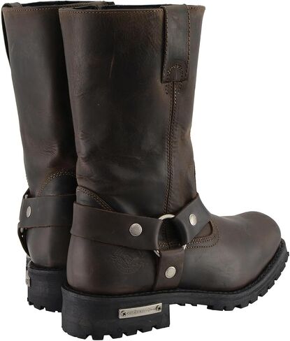 حذاء Milwaukee Leather MBM9062 للرجال كلاسيكي مقاس 11 بوصة باللون البني الداكن ومقدمة مربعة للدراجات النارية - 11 in Saudi Arabia