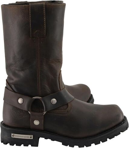 حذاء Milwaukee Leather MBM9062 للرجال كلاسيكي مقاس 11 بوصة باللون البني الداكن ومقدمة مربعة للدراجات النارية - 11 in Saudi Arabia