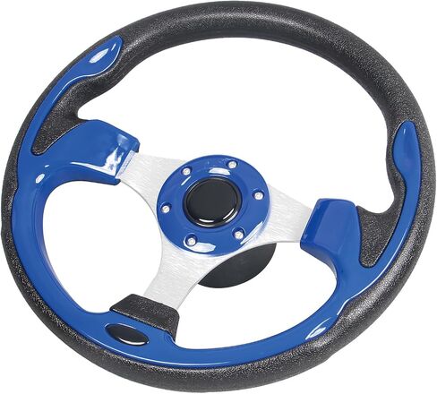 12.5inch Blue Marine Boat Steering Wheel Rust-proof and Corrosion Resistance. with 3/4" Axle Hub Adapter for Boats, Yachts, Pontoon Boats in Saudi Arabia