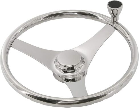 3 Spoke 15-1/2" Stainless Steel Boat Steering Wheel with Finger Grip Keyed to fit Standard 3/4" Taper Shafts (15-1/2") in Saudi Arabia