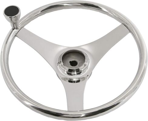3 Spoke 15-1/2" Stainless Steel Boat Steering Wheel with Finger Grip Keyed to fit Standard 3/4" Taper Shafts (15-1/2") in Saudi Arabia