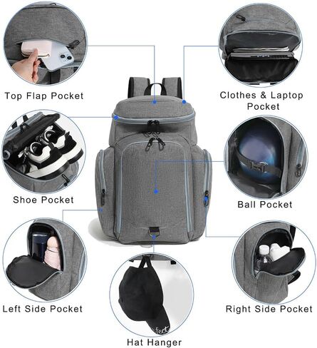 Bowling Backpacks Bowling Ball Bag Backpack for Single Ball with Shoe Bag Up to Size 18 Inches Bowling Bag with Padded Ball Holder for Accessories in Saudi Arabia