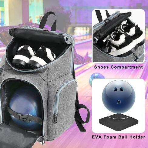 Bowling Backpacks Bowling Ball Bag Backpack for Single Ball with Shoe Bag Up to Size 18 Inches Bowling Bag with Padded Ball Holder for Accessories in Saudi Arabia
