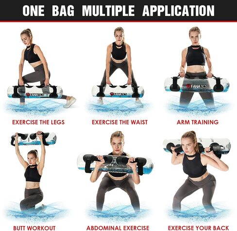 FANATICS Aqua Bags Water Sandbag Adjustable Training Power Bag with Water Weight, Ultimate Core and Balance Trainer, Sandbag Kettlebell Alternative Portable Strength Training Workout Equipment in Saudi Arabia