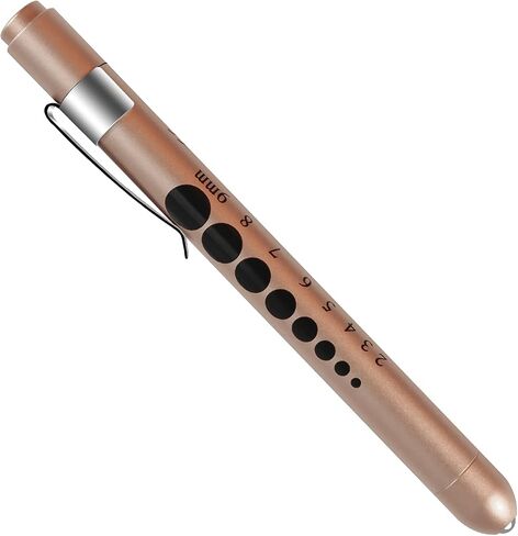 Pen Light,Nurse Medical Reusable LED Penlight White Light with Pupil Gauge and Ruler (Gold) in Saudi Arabia