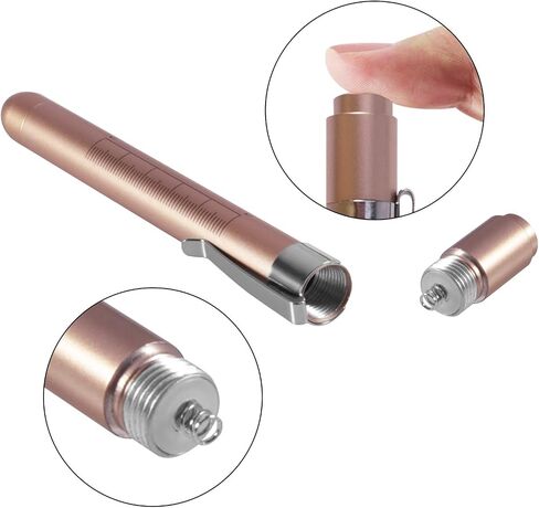 Pen Light,Nurse Medical Reusable LED Penlight White Light with Pupil Gauge and Ruler (Gold) in Saudi Arabia