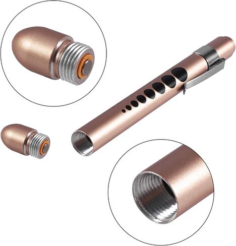 Pen Light,Nurse Medical Reusable LED Penlight White Light with Pupil Gauge and Ruler (Gold) in Saudi Arabia