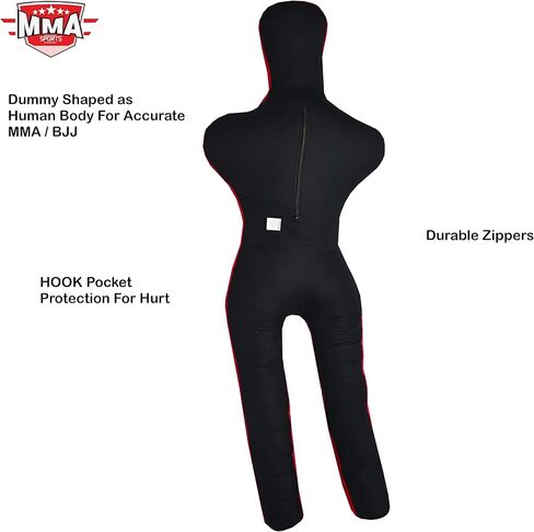 MMA SPORTS Doctor Bane Brazilian Grappling Submission Dummy Wrestling BJJ Judo Karate Punching Bag (Standing- 6 FT / 72 in) -UNFILLED, Black in Kuwait