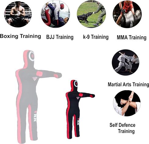 MMA SPORTS Doctor Bane Brazilian Grappling Submission Dummy Wrestling BJJ Judo Karate Punching Bag (Standing- 6 FT / 72 in) -UNFILLED, Black in Kuwait