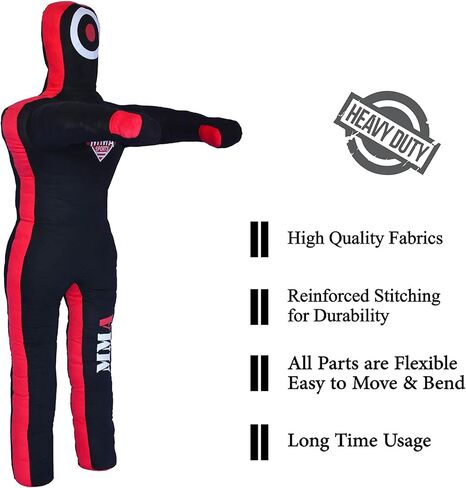 MMA SPORTS Doctor Bane Brazilian Grappling Submission Dummy Wrestling BJJ Judo Karate Punching Bag (Standing- 6 FT / 72 in) -UNFILLED, Black in Kuwait