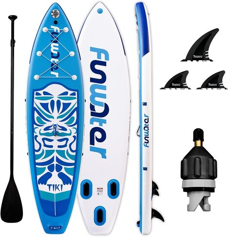 FunWater Inflatable Paddle Board SUP Stand Up Paddle Board for All Skill Levels Included ISUP, Paddle, Fins and Valve Adapters in Kuwait