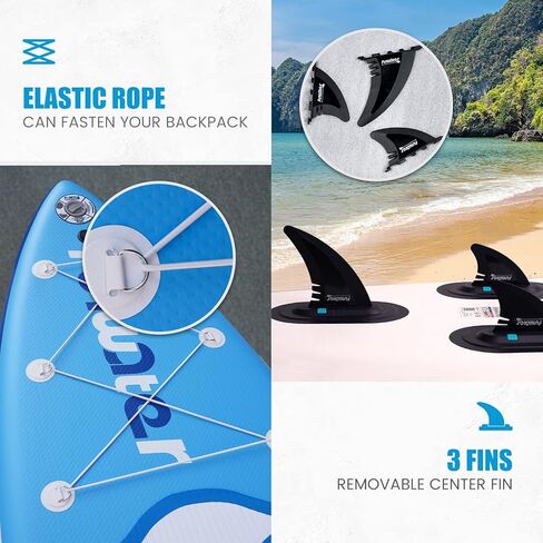 FunWater Inflatable Paddle Board SUP Stand Up Paddle Board for All Skill Levels Included ISUP, Paddle, Fins and Valve Adapters in Kuwait