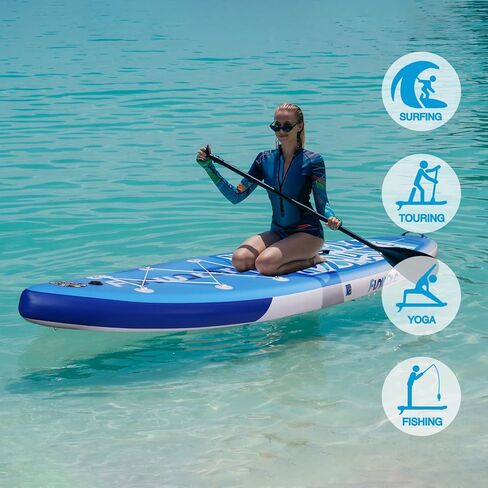 FunWater Inflatable Paddle Board SUP Stand Up Paddle Board for All Skill Levels Included ISUP, Paddle, Fins and Valve Adapters in Kuwait