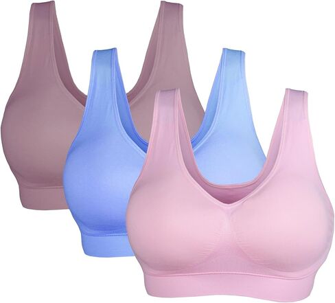 Cabales Women's Seamless Bras for Yoga Fitness Running Workout Low Impact Sports Bras with Removable Pads in Saudi Arabia