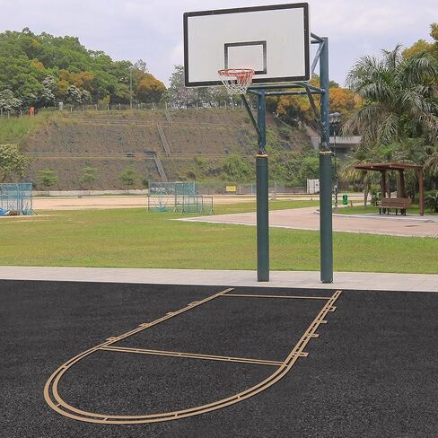 Court Stencil Kit Marking Stencil Kit Court Marking Kit Corrugated Cardboard for Gym Asphalt Concrete Driveway Home and Local Park No Paint Included (Basketball Foul Line) in Saudi Arabia
