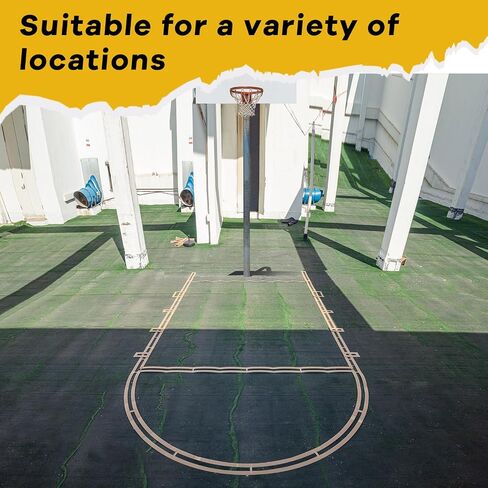 Court Stencil Kit Marking Stencil Kit Court Marking Kit Corrugated Cardboard for Gym Asphalt Concrete Driveway Home and Local Park No Paint Included (Basketball Foul Line) in Saudi Arabia