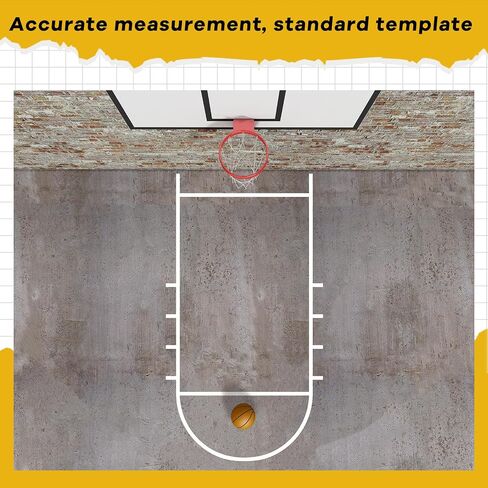 Court Stencil Kit Marking Stencil Kit Court Marking Kit Corrugated Cardboard for Gym Asphalt Concrete Driveway Home and Local Park No Paint Included (Basketball Foul Line) in Saudi Arabia