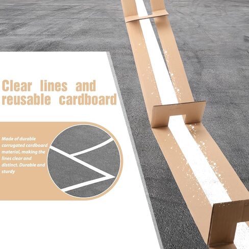 Upgraded Basketball Court Stencil Kit for Concrete, Driveway and Asphalt, Foldable Design That is More Accurate and Efficient, Meet High School 39.6'X21'Size, Thickened Cardboard & Reusable in Saudi Arabia