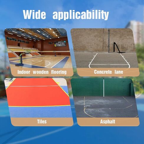 Upgraded Basketball Court Stencil Kit for Concrete, Driveway and Asphalt, Foldable Design That is More Accurate and Efficient, Meet High School 39.6'X21'Size, Thickened Cardboard & Reusable in Saudi Arabia