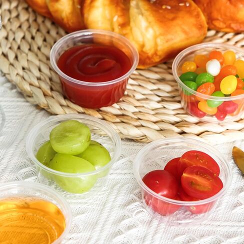 Moretoes 1000pcs Sauce Cups, 2oz Clear Jello Shot Cups, Diposable Plastic Portion Cups No Lids, Portion Cups for Condiments Sauce and Food Samples in Saudi Arabia