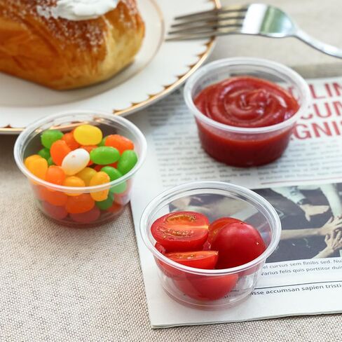 Moretoes 1000pcs Sauce Cups, 2oz Clear Jello Shot Cups, Diposable Plastic Portion Cups No Lids, Portion Cups for Condiments Sauce and Food Samples in Saudi Arabia