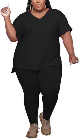 أطقم ملابس رياضية للسيدات من PINSV مقاس كبير مكونة من قطعتين وبدلات رياضية in Kuwait