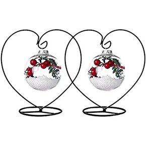 Archi 2 Pack Heart-Shaped Ornament Display Stand Iron Pothook Stand for Hanging Glass Terrarium (Heart)