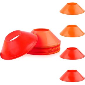 20pcs Soccer Cones for Training, Flexible Agility Small Cones Sports Mini Training Cones Field Markers Cone for Sports Basketball Football Practice Equipment Skating Kids (Red, Orange)