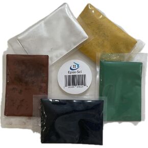 EZ-Tint 5-Pack - 10 Grams Each of Black, Brown, Green, White, and Yellow - Highly-Concentrated, Finely-Ground Pigment Powders for Tinting Instant Install 29 and All Other Epoxies/Polyesters