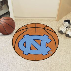 FANMATS NCAA UNC University of North Carolina - Chapel Hill Tar Heels Nylon Face Basketball Rug , 26" diameter