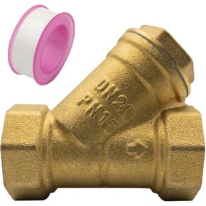 Y Strainer 3/4 Brass Sediment Filter Attachment Water Filter with 40 Mesh Filter Screen Plastic Inline Hose Filter Twist-On 0.75 Inch DN20 0