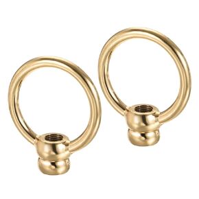 MECCANIXITY Eye Nut 15kg Max Load 51x59mm M10 Thread Ring Shape Female Loop for Hanging Lamp Chandelier, Dark Gold Pack of 2
